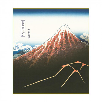 色紙 葛飾北斎 山下白雨 24.2×27.2cm K3-012