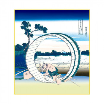 色紙 葛飾北斎 尾州不二見原 24.2×27.2cm K3-013