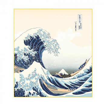 色紙 葛飾北斎 神奈川沖浪裏 24.2×27.2cm K3-014
