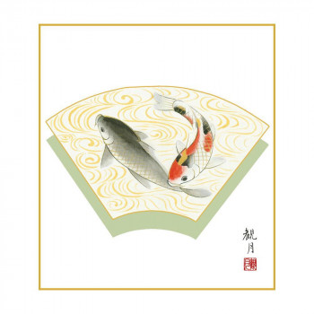 色紙 森山観月 遊鯉 24.2×27.2cm KST-003