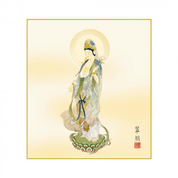 色紙 鈴木翠朋 聖観音 24.2×27.2cm K11-028