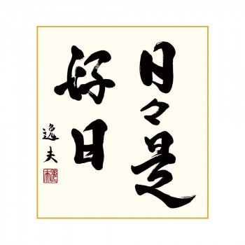 色紙 中田逸夫 日々是好日 24.2×27.2cm K11-030