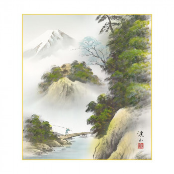 色紙 伊藤渓山 富士清風 24.2×27.2cm K1-21B