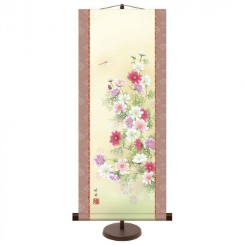 和風モダン掛 田村竹世  秋桜 31×75cm KM2A9-033