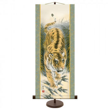 和風モダン掛 山村観峰 猛虎図 31×75cm KM2D9-011