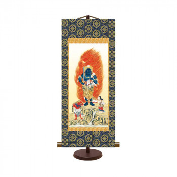 表装卓上掛軸 田村竹世 不動明王 17×40cm E7-003