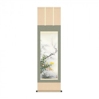 掛軸 北山歩生四君子 44.5×164cm KZ2MA1-088