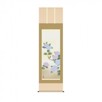 掛軸 清水玄澄紫陽花 54.5×190cm KZ2A3-145