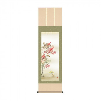 掛軸 北山歩生南天福寿 44.5×164cm KZ2MA5-064