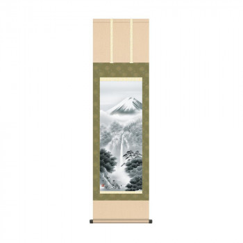 掛軸 鈴村秀山富士幽谷 44.5×164cm KZ2MB2-070