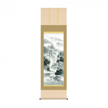 掛軸 北山歩生蒼山水明 54.5×190cm KZ2B2-073