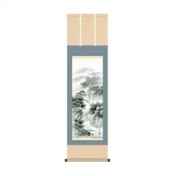 掛軸 長江桂舟蒼山憧憬 44.5×164cm KZ2MB2-075