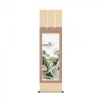 掛軸 中山雪邨来春富峰 44.5×164cm KZ2MB4-27A