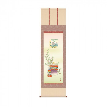 掛軸 香山緑翠 立雛 54.5×190cm KZ2F1-183
