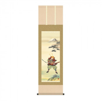 掛軸 榎本東山 大成武者 44.5×164cm KZ2MF2-078