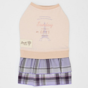 （ペット） Gemelli COOL＆オーガニックチェック裾フリルワンピ ピンク L LGW349