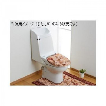 オリエンタル更紗 トイレふたカバー(抗菌防臭 吸水速乾) 日本製 洗浄・暖房便座用 エンジ