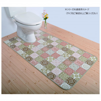 拭けるマットシリーズ アンティグロ トイレマット 60×100cm (耳長) ベージュ