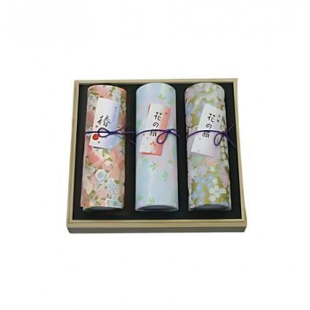 奥野晴明堂 花くらべ（桜・椿(赤)・紅梅）筒3本入 桐箱入り