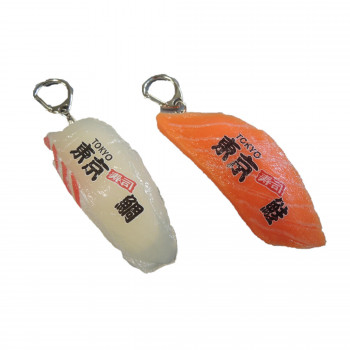 日本職人が作る 食品サンプル ご当地寿司キーホルダー東京 鯛・鮭  IP-574