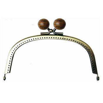ソウヒロ joint クラフトパーツ レアウッド玉付き口金(アンティークゴールド) 型紙付き 770/茶/黒 JTM-B99A