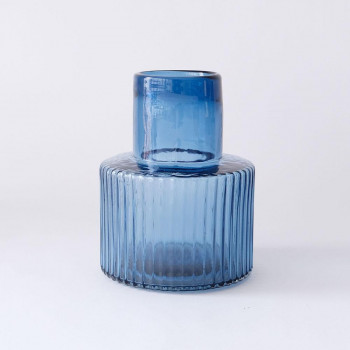 志成販売 GLASS フラワーベース プロップ ワイド ブルー 107771BL