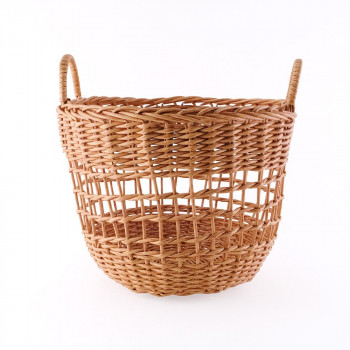 志成販売 持ち手付きラウンドバスケット(L) 108269