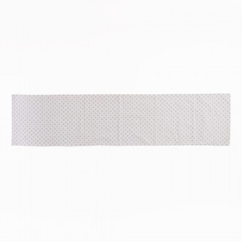 志成販売 七宝つなぎ刺繍のテーブルランナー グレー 305044GY