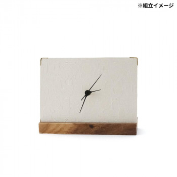 志成販売 越前和紙 壁にも掛けられる置き時計 アイボリー F161366IV