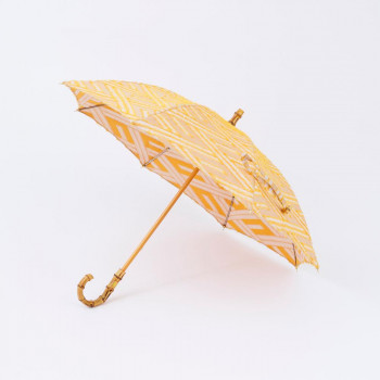 志成販売 菱模様のジャカード生地で作った晴雨兼用傘 イエロー F161321YL