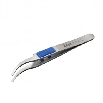 アネックス(ANEX) ラバーグリップ付 ステンレスピンセット 先丸鷲型 120mm No.217