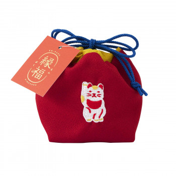 縁福巾着　招き猫61341