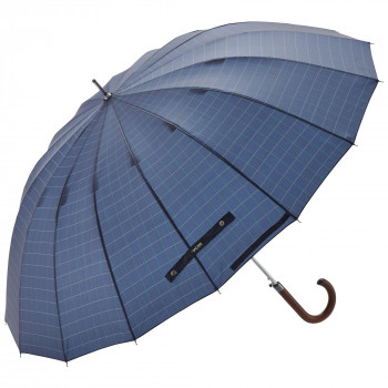 Waterfront 16本骨ジャンプ 長傘 65cm 柄 ダークネイビー ダークネイビー U165-0765DN1-BG