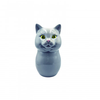 キャットセラミック フラワーポット(L) グレー 4009567-04