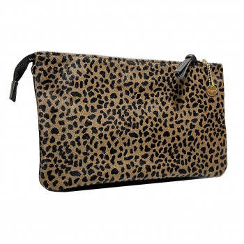Pisoraro(ピソラロ) ハラコ お財布ポシェットショルダー LEOPARD-BR PR238