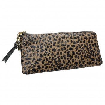 Pisoraro(ピソラロ) ハラコ 薄マチロングウォレット LEOPARD-BR PR240