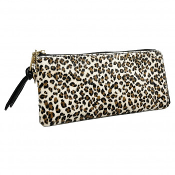 Pisoraro(ピソラロ) ハラコ 薄マチロングウォレット LEOPARD-WH PR240