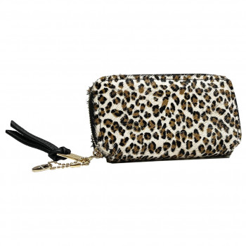 Pisoraro(ピソラロ) ハラコ アクセサリーポーチ LEOPARD-WH PR244