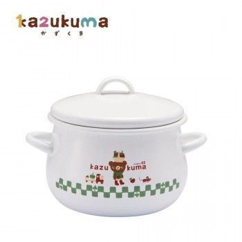 豊琺瑯 かずくま・ホーロー両手鍋16cm KAZ-2404