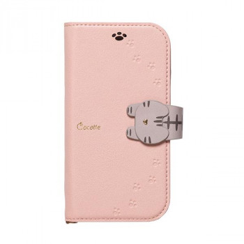 らくらくスマホ me F-01L/F-42A専用手帳型ケース Cocotte Pink Beige RKF-COT03