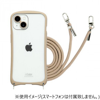 iPhone14/iPhone13兼用背面型ケース i.Color Beige iP22-61-ICSH04