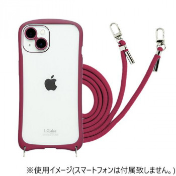 iPhone14/iPhone13兼用背面型ケース i.Color Cherry Red iP22-61-ICSH06