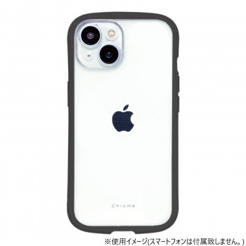iPhone15専用背面型ケース Chrome-CLEAR Black iP23-61-CHC02