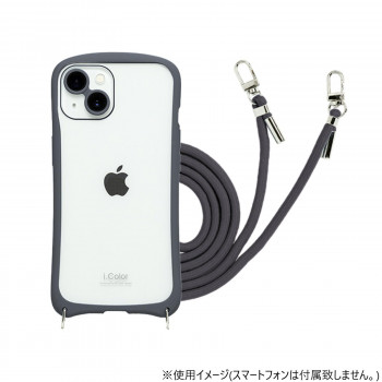 iPhone15/14兼用背面型ケース i.Color Charcoal iP23-61-ICSH01