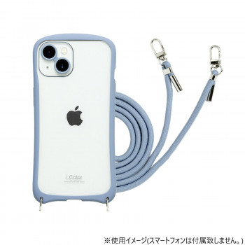 iPhone15/14兼用背面型ケース i.Color Sky Blue iP23-61-ICSH02