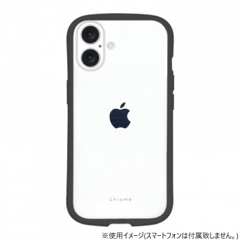 iPhone16専用背面型ケース Chrome-CLEAR Black iP24-61-CHC02