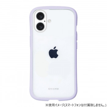 iPhone16専用背面型ケース Chrome-CLEAR Lavender iP24-61-CHC04