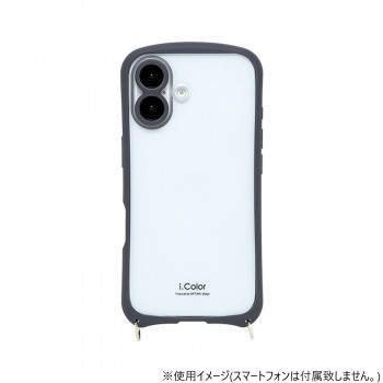 iPhone16専用背面型ケース i.Color Charcoal iP24-61-ICSH01