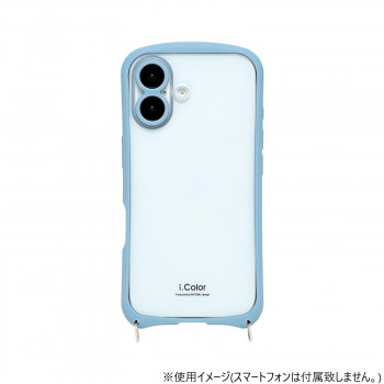 iPhone16専用背面型ケース i.Color Sky Blue iP24-61-ICSH02