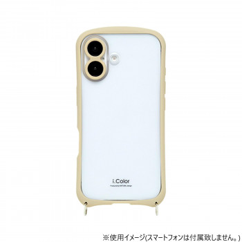 iPhone16専用背面型ケース i.Color Beige iP24-61-ICSH04